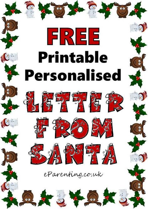 A free printable Letter from Santa template, personalised with your child's name. Create a Santa Letter from this free printable Father Christmas Letter maker. Letters From Santa Printable Free Kids, Free Letter From Santa Printable, Letter From Santa To Kids Free Printable, Letters From Santa Printable Free, Christmas Eve Letter From Santa, Santa Letter Template Free Printable, Santa Stationary, Victoria Christmas, Printable Letter From Santa