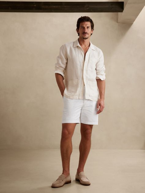 Greece Vacation Outfit Men, French Riviera Outfits Men, Mens Welcome Party Outfit, Male Summer Wedding Guest Outfit, Coastal Outfits Men, Mykonos Outfit Men, White Party Attire Men, Beach Wedding Outfits For Men Guest, Beachy Mens Outfit