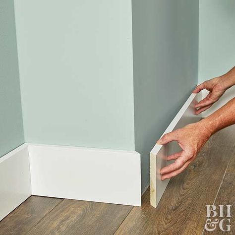 Craftsman Baseboard, How To Install Baseboards, Modern Baseboards, Baseboard Styles, Craftsman Trim, Baseboard Trim, Baseboard Molding, House Trim, Craftsman Bungalow