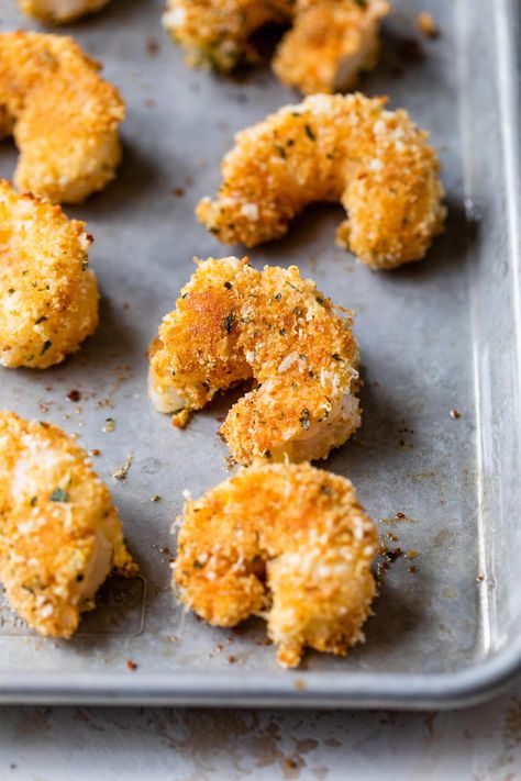 Healthy Breaded Shrimp Shrimp Skinnytaste, Oven Shrimp Recipes, Panko Recipes, Quick Shrimp Recipes, Shrimp In The Oven, Baked Shrimp Recipes, Breaded Shrimp, Air Fried Food, Shrimp Recipes For Dinner