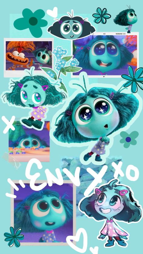 🩵🪁📧 Envy is the cutestttt #insideout2 #envy #insideout ليلو وستيتش, Inside Out Emotions, Inside Out Characters, Movie Inside Out, Monster Crafts, Retro Wallpaper Iphone, Disney Inside Out, Bedroom Wall Collage, Best Friends Shoot