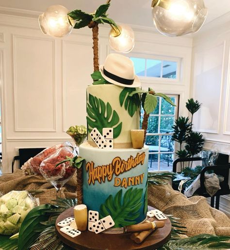 Cuban Decor Havana Nights, Havana Night Cake, Havana Nights Birthday Cake, Havana Nights Cake Ideas, Havana Cake Ideas, Havana Nights Cake, Cuban Cake, Happy Birthday Danny, Cuban Party Theme