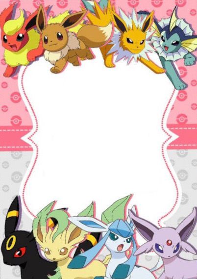 Eve Pokemon, Pokemon Party Decorations, Pokemon Themed Party, Pokemon Eevee Evolutions, Pokemon Birthday Party, Pokemon Theme, Invitation Flyer, Pokemon Party, Pokemon Birthday