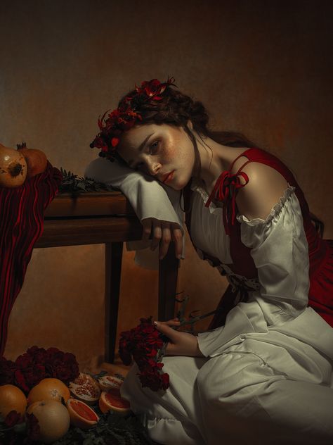 Long wait on Behance Rennaissance Art, Fantasy Photography, Fine Art Portraits, Arte Inspo, Historical Art, Caravaggio, Photo Retouching, Art Reference Poses, Aesthetic Art