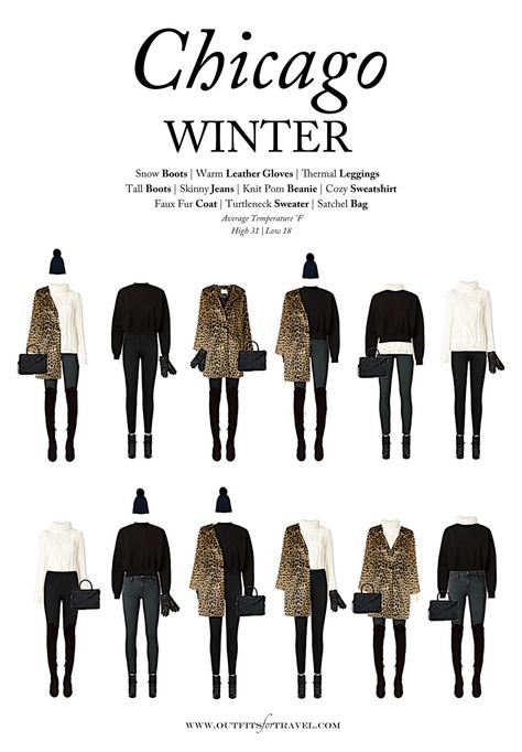 This Chicago winter packing list was developed to help you find what to pack for Chicago in the cold winter season. It was important for us that the items still pack up nicely in a small-to-medium sized suitcase. So we included warm pieces that layer well together, are comfortable and still look chic in the face of some cold and windy Chicago days. Chicago Winter Outfits, Chicago In The Winter, Winter In Chicago, Winter Chicago, Winter Outfits 2022, Chicago Outfit, Chicago Winter, Fest Outfits, Winter Typ