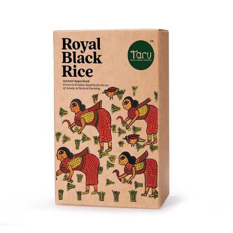 Organic Food Packaging, Rice Packaging, Gond Painting, Natural Farming, Food Logo Design, Food Branding, Branding Design Packaging, Black Rice, Key Visual