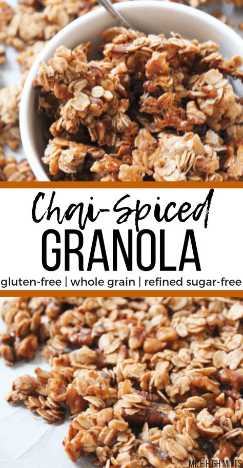 Spiced Granola, Easy Homemade Snacks, Chai Spices, Granola Recipe Healthy, Granola Recipe Homemade, Gluten Free Granola, Granola Healthy, Granola Recipe, Granola Recipes