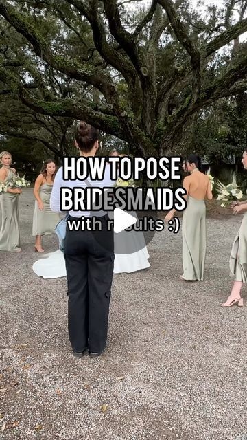 georgia mcmaster | destination wedding & elopement photographer on Instagram: "how to pose bridesmaids☝️  Bridesmaids photos are so fun and so pretty and I love using fun poses like this for them! it’s a good mix of traditional shots as well as some fun ones and it can make the process of photos so so fun!   Also, all of these were taken in 15 min so you don’t need to spend a lot of time taking bridal party photos to keep the vibes positive and fun!   also, plz don’t come at me for my white shirt lol it got way hotter this day than expected 😂   #howtopose #posingtips #photographer #weddingphotographer #weddingphotography #bridesmaids #photography" Wedding Day Photography Bridesmaids, Fun Wedding Poses For Bridal Party, Creative Bridesmaid Photos, Bridemaids Photoshoot With Bride, How To Pose For Wedding Photos, Bride And Friends Photo Ideas, Bridal Party Portraits, Bridal Prep Photography, Wedding Photo Ideas Family Group Shots