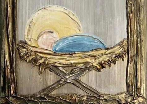 Manger on wood, Heavy Texture Painting 6"x10", hand painted Specify color preferences in "notes" when ordering. Compound Art, Acrylic Painting Diy, Aged Wood, Wood Projects That Sell, Texture Paint, Canvas Painting Diy, Knife Painting, Paint And Sip, Christmas Paintings