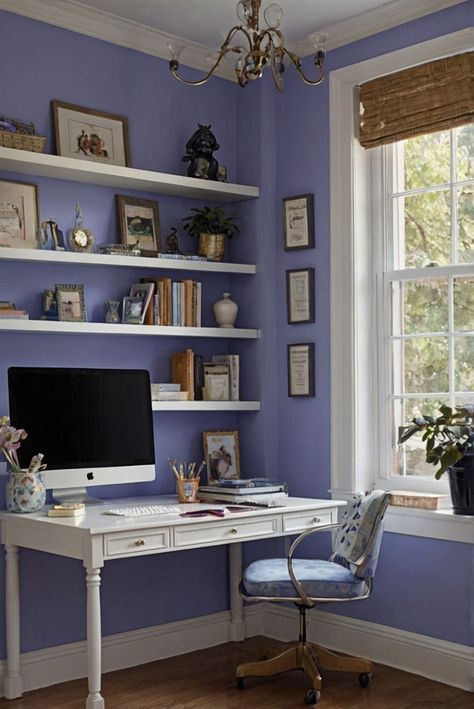 home decor interior design, space planning, interior bedroom design, kitchen designs Periwinkle Office, Home Office Color Scheme, Office Color Scheme, Minimalist Scandinavian Living Room, Warm Paint Colors, Office Color, Home Office Colors, Sleek Furniture, Office Colors