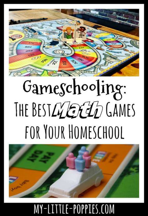 Gameschooling: The Best Math Games for Your Homeschool | My Little Poppies Montessori, Gameschooling First Grade, Homeschool Board Games, Fun Homeschool Ideas Activities, Gameschooling Kindergarten, Maths Games Ks1, Homeschool Group Activities, Game Schooling, Right Start Math