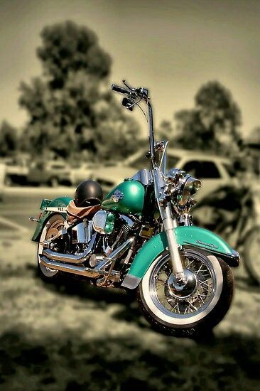 Black, Harley Davidson, Cars, Black And White, Vehicles, Green, White, Color