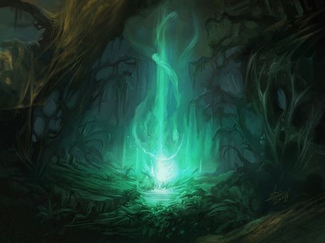 by ~hunqwert on deviantART http://www.pinterest.com/janelleybean/my-kind-of-world/ Wild Magic, Green Magic, Magic Stones, Magic Aesthetic, Mystical Art, Fantasy Aesthetic, Magical Places, Book Aesthetic, Feng Shui