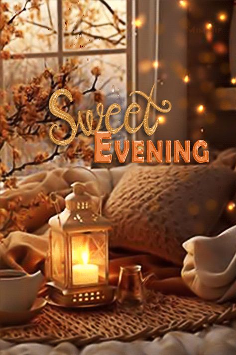 Mimi Gif: Sweet Evening Good Evening Gif, Happy Birthday Sister Cake, Evening Gif, Sister Cake, Good Morning Wishes Love, Good Evening Images, Greetings For The Day, Happy Evening, Autumn Evening