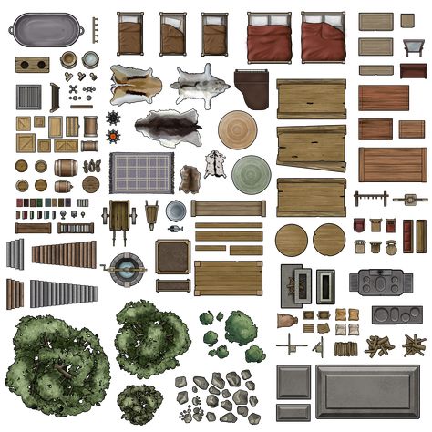 This free asset pack includes all of my most commonly used assets, and will hopefully allow you to create a variety of your own maps. If you would like more map assets, I release weekly themed asset packs with 30+ assets to all Patrons who pledge $2 or more per map set. #tomcartos #battlemap #map #ttrpg #dnd #dungeonsanddragons #pathfinder #5e #free #vtt #assets #props Plan Photoshop, Fantasy Map Making, Landscape Architecture Drawing, Interior Architecture Drawing, Interior Design Plan, Interior Design Drawings, Tabletop Rpg Maps, Interior Design Sketches, Architecture Design Sketch