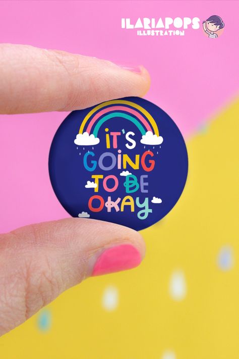 Diy Magnets Fridge, Pin Button Design, Freebies Ideas, Podcast Merch, Pins Design, Pins Ideas, Clay Pins, Badge Maker, Rainbow Store