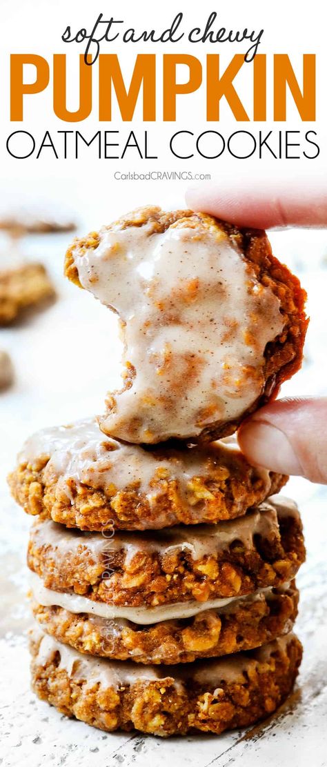 Pumpkin Ginger Cookies, Pumpkin Cookies With Cream Cheese Icing, Easy Baked Goods Recipes, Soul Food Collard Greens, Advanced Recipes, Thanksgiving Blessing, Thanksgiving Dinner Ideas, Pumpkin Oatmeal Cookies, Recipe Cookies