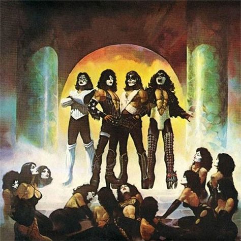 Ken Kelly! Kiss Album Covers, Greatest Album Covers, Kiss Army, Cool Album Covers, Elvis Costello, Metal Albums, Paul Stanley, Best Kisses, Hot Band