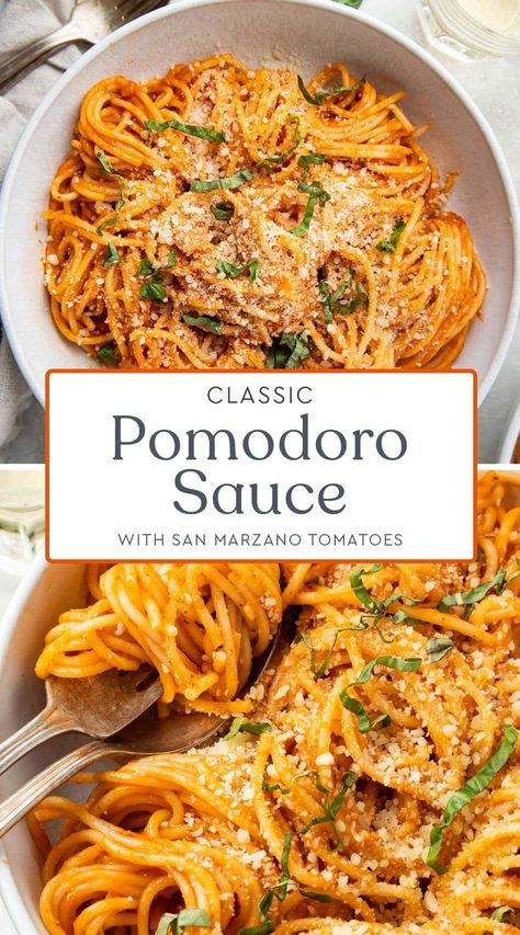 Pomodoro Sauce, Marzano Tomatoes, Italian Pasta Dishes, Italian Foods, Salad Pasta, Pasta Dinner Recipes, Pasta Sauce Recipes, Italian Dinner, Think Food