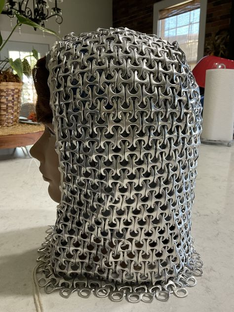 Pop tab chain mail Soda Tab Corset, Can Tab Chain Mail, Soda Tab Chain Mail, Soda Tab Armor, Can Tab Chainmail, Can Tab People, Monster Tab Jewelry, Soda Tab Chainmail, Pop Tab Chain Mail