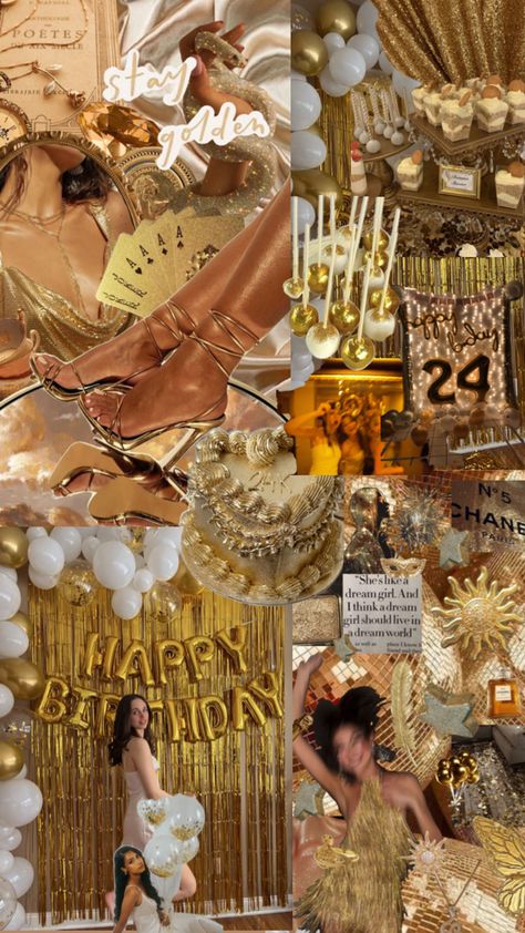 Gossip Girl Party, Gold Theme Party, Cute Birthday Ideas, Birthday Ideas For Her, 27th Birthday, Gold Birthday Party, 24th Birthday, Golden Birthday, 19th Birthday