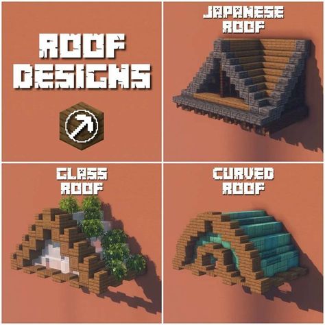 Terraria Roof Design, Minecraft Ore Levels Chart 1.19, Minecraft Roofs, Minecraft Roof Design, Minecraft Roof, Minecraft Building Guide, Case Minecraft, Minecraft Decoration, Rumah Minecraft Sederhana