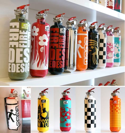 modern design fire extinguishers by fire design :: in France only Fire Extinguisher Design, Fire Extinguisher Art, Fire Extinguisher Ideas, Fire Design, Pompe A Essence, Cool Fire, Fire Designs, Fire Extinguishers, Fire Safety