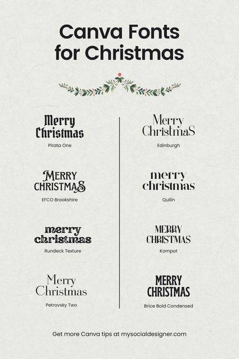 Christmas Fonts in Canva Font #font fonts #fonts christmas fonts #christmasfonts Christmas font #christmasfont 3.3 Canva Holiday Fonts, Christmas Fonts Canva, Canva Christmas Fonts, Canva Free Fonts, Free Christmas Font, Canva Fonts Free, Elegant Fonts Free, Canva Letters, Fonts For Logo