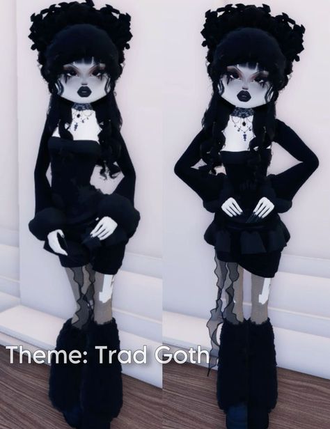 Dti Outfit Ideas Trad Goth, Dark Dti Outfit, Traditional Goth Dress To Impress, Dress To Impress Theme Trad Goth, Dti Theme Trad Goth, Di Trad Goth, Trad Goth Outfit Dress To Impress, Trad Goth Dti Outfit, K Drama Dti Outfit