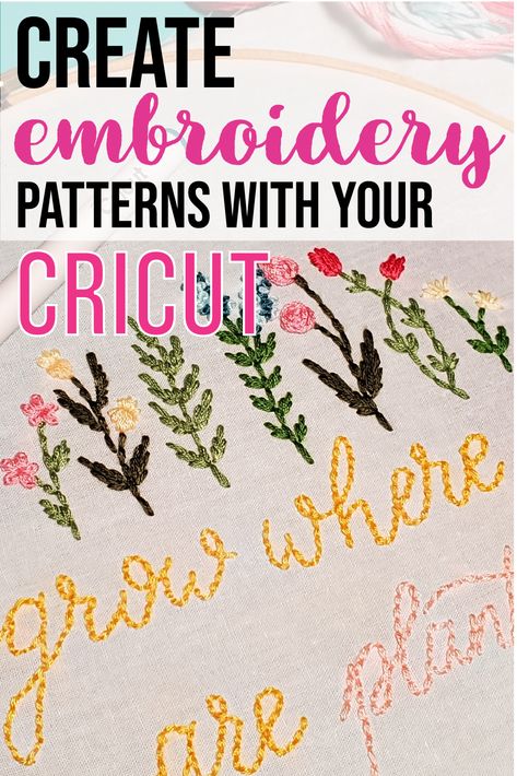 Create Embroidery Designs, Vinyl And Embroidery, Cricut Fabric Patterns, Cricut For Fabric, Cricut Cross Stitch, Make Embroidery Pattern, How To Put Embroidery Pattern On Fabric, Vinyl And Embroidery Shirt, Embroidery Projects Machine