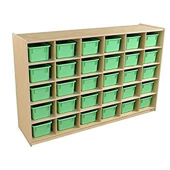 Wood Designs 16039LG 30 Tray Storage with Lime Green Trays Toy Storage Bin, Tidy Books, Cubby Bins, Cubby Organizer, Metal Storage Racks, Tray Storage, Classroom Storage, Cubby Storage, Green Pastel