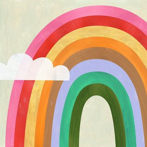 Rainbow Illustration, Minted Art, Rainbow Clouds, Keno, Rainbow Art, Childrens Art, Art Wall Kids, Abstract Wallpaper, Painting For Kids