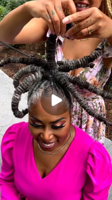 BellaNaija Beauty on Instagram: "This fabulous Hairstylist @nappstar_nyc is fast becoming our #Locs obsession 😍  Annette and her model went to the Museum of Natural History and did this gorgeous style! Look how lovely it turned out 👌🏽  📽️ @nappstar × @nappstar_nyc  #locstyles #locsrock #BellaNaijaBeauty" Loc Bun Mohawk, Loc Fro, Bob Locs Hairstyles, Loc Side Styles, Updo For Long Locs, Christmas Loc Styles, Loc Pinup Styles For Women, Loc Styles For Black Women Updo, Long Loc Updo Styles Women