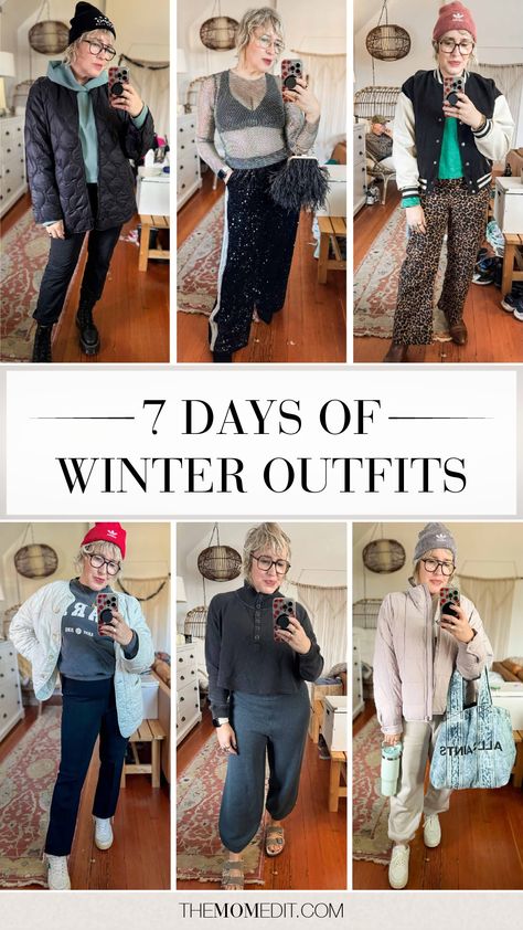 Staying warm, looking cool. 7 chic, everyday winter outfits I wore in Portland, with casual layers, festive touches, and the comfiest moto boots. Click through to the blog! | #TheMomEditStyle #FashionBlog #WinterOutfits2024 #PortlandStyle #PNWFashion #WinterWardrobe Everyday Winter Outfits, Cute Colorful Outfits, Portland Style, Everyday Fashion Outfits, Cute Winter Outfits, Getting Dressed, Winter Outfits Women, Colourful Outfits, Moto Boots