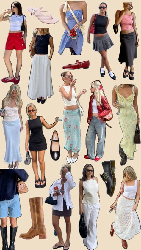 summer style inspo Uni Outfits Summer, Outfit Uni, Outfit Collages, Uni Outfits, Board Inspiration, Outfit Collage, Summer Fashion Outfits, Casual Style Outfits, Outfits Summer