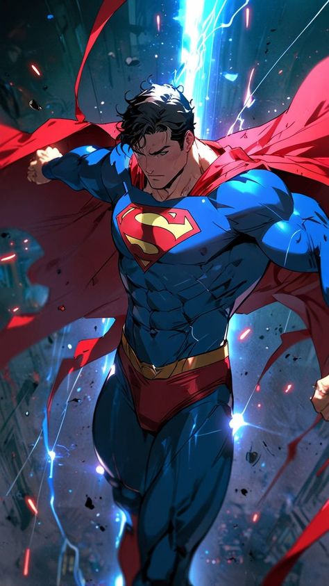 Superman Art Drawing, Dc Fan Art, Superman Fanart, Superman Artwork, Superman Wallpaper, Dc Comics Wallpaper, Superman Man Of Steel, Superman Art, Superhero Villains