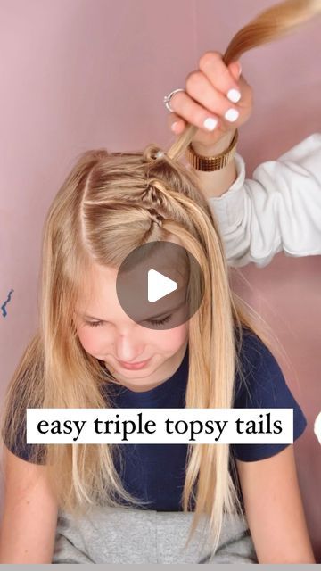 Audrey McClelland on Instagram: "QUICK AND EASY TRIPLE TOPSY TAILS 🩷 Here’s a simple one to do for any occasion! I will share where to get these topsy tales in my stories! They’re the best to have!
.
#halfuphalfdownhairstyle #halfuphalfdown #halfupdo #simplehairstyles #simplehair #simplehairstyle #easyhairstyles #easyhairstyle #easyhairstylesforgirls #cutehairstyles #cutehair #hairvideo #hairideas #hairinspo #hairinspiration #hairvideos #hairidea #schoolhairstyles #schoolhair #hairstyles #hair #hairstyle #hairtutorial #hairtutorials" Girls Headband Hairstyles Kids, Hair Styles Using Hair Loop Tool, Fun Toddler Hairstyles, How To Use Hair Loop Tool, Hair Tail Ideas, Hairstyles For Nine Year Olds, Tipsy Tail Hairstyles, Half Up Kids Hairstyles, Hair For Kids Girls Easy