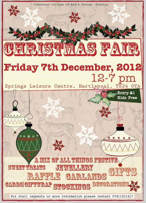 Fair Flyer Band Booster, Christmas Fayre Ideas, Boutique Flyer, Fair Poster, Vendor Ideas, Fete Ideas, Christmas Boutique, Cleveland Art, Pta Ideas