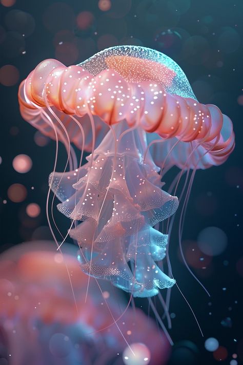 Midjourney Feed Real Jellyfish, Beautiful Jellyfish, Sea Jellyfish, Jellyfish Pictures, Jellyfish Costume, Beautiful Universe, Sea Creatures Art, Underwater Theme, Iphone Wallpaper Landscape