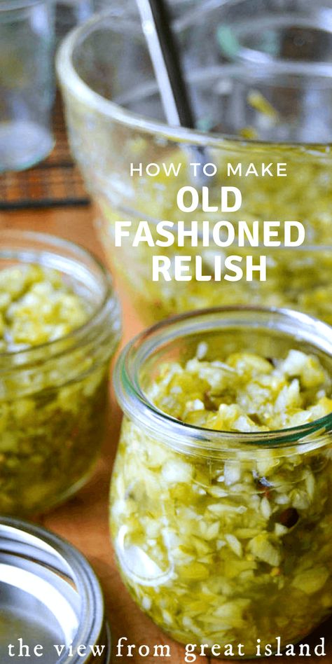 How to Make Old Fashioned Relish ~ this homemade pickle relish is so much better than anything you can buy! #pickles #relish #homemade #condiment #cucumbers #preserving #barbecue #grilling #hotdogs #hamburgers via @https://www.pinterest.com/slmoran21/ How To Make Relish From Cucumbers, Homemade Relish From Pickles, Pickle Relish Recipe Easy, Relish Recipes Easy, Diy Relish, Indian Relish Recipe, How To Make Relish, Hamburger Relish Recipe, Homemade Relish