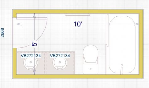 5x10 Bathroom Remodel - The Home Decoration Small Bathroom Floor Plans, Small Bathroom Layout, Bathroom Dimensions, Bathroom Design Layout, Bathroom Plans, Bathroom Floor Plans, Best Bathroom Vanities, Small Bath, Bathroom Update