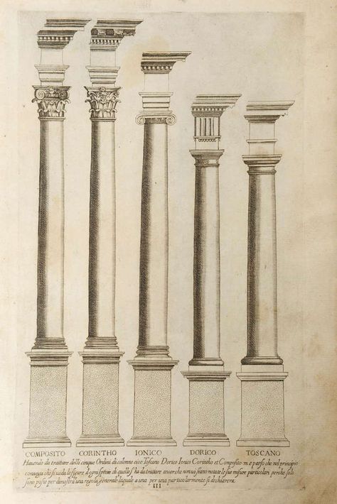 "Canon of the Five Orders of Architecture" by Iacomo Barozzio Da Vignola For Sale at 1stdibs Modern Neo Classical Architecture, Classical Architecture Exterior, Classical Architecture House, Villa Classic, Neo Classical Architecture, Elizabeth Queen, Educational Architecture, Architectural Orders, Architecture Classic