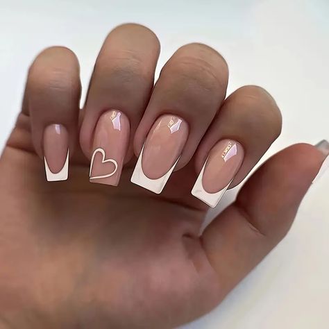 Mom Nails, Nail Shapes Square, Fake Nails White, Cheap Nail, Easy Nails, Nails Fashion, Pink Square, Hari Valentine, Nail Forms