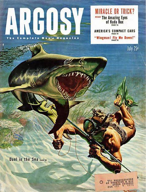 30927888-6031345762_fb47095f16_o[1] Diver Art, Dell Comic, Pulp Fiction Art, Adventure Magazine, Western Comics, Shark Art, Pulp Magazine, Adventure Art, Pulp Art