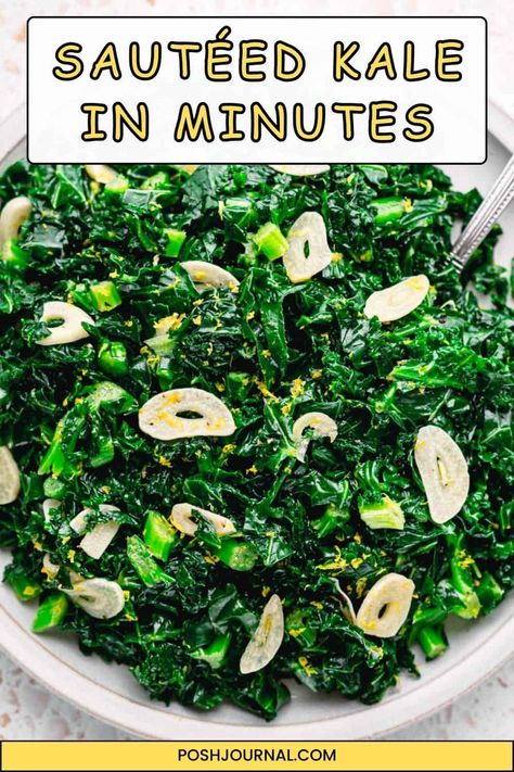 Kale is a super healthy veggie that can make your meals awesome! It's not just good for you; it's also tasty and easy to cook. Sautéed kale with garlic is a simple recipe that goes great with any meal. How To Cook Kale Recipes, Sauteed Kale Recipes, Best Way To Cook Kale, Sauteed Kale With Garlic, How To Cook Kale On Stove, Cooked Kale Recipes, How To Prepare Kale, Kale Recipes Healthy, Creamed Kale