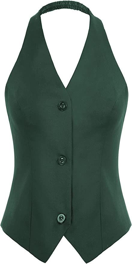 Green Vest Women, Halter Neck Vest, Halter Neck Waistcoat, Waist Coat For Women Outfits, Green Waistcoat, Green Vest Outfits For Women, Waist Coat, Waist Coat Outfit Women, Woman Vest Outfit