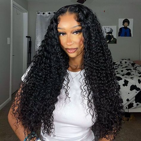 Our Tropical Deep Wave texture is BEST selling for a reason🔥♥️ ♥️♥️♥️♥️♥️♥️♥️♥️♥️♥️♥️♥️ Hair: tropical deep 5x5 closure wig 26” Shop Online ⬇️ 🛍️FOREIGNSTRANDZHAIR.COM ✨✨✨✨✨✨✨✨ #curlyhair #curlywig #deepwavehair #gluelesswig #gluelesswigs Affordable Lace Front Wigs, Natural Curly Wig, Black Curly Wig, Brazilian Straight Human Hair, Affordable Wigs, Long Curly Wig, Virgin Hair Wigs, Human Hair Color, Curly Human Hair Wig