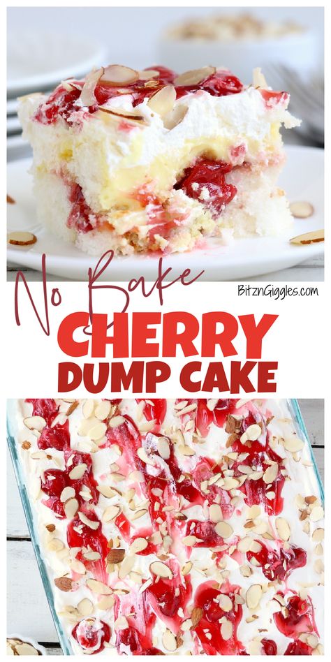 Cherry Trifle Desserts, Cherry Delight Dessert, Cherry Dump Cake Recipe, Angel Food Cake Desserts, Cherry Dump Cake, Dessert Oreo, Cherry Desserts, Dessert Aux Fruits, Easy Summer Desserts