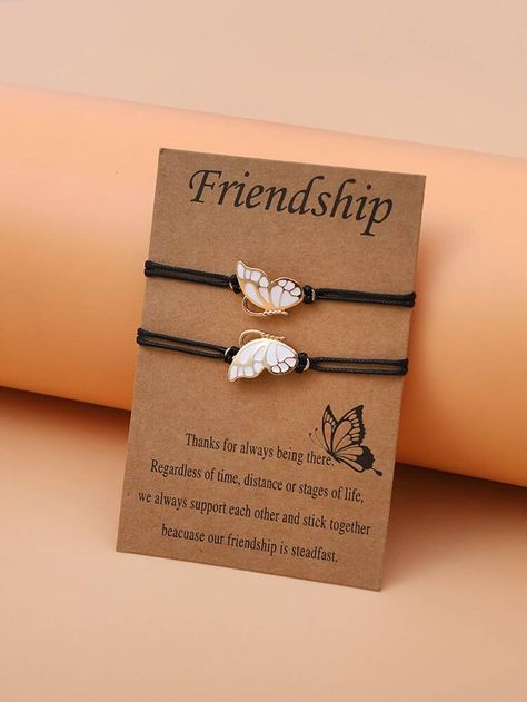 Best Friend Bracelet, Butterfly Charm Bracelet, Bff Jewelry, Best Friend Bracelets, Handmade Friendship Bracelets, Pretty Jewelry Necklaces, Sweet Jewelry, Fancy Jewellery Designs, Friend Bracelets