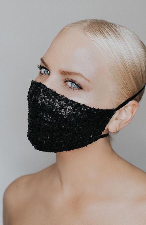 Silver Mask, Sparkling Rose, Katie May, Mask Fashion, Black Face Mask, Fashion Mask, Mouth Mask, Black Mask, Dust Mask